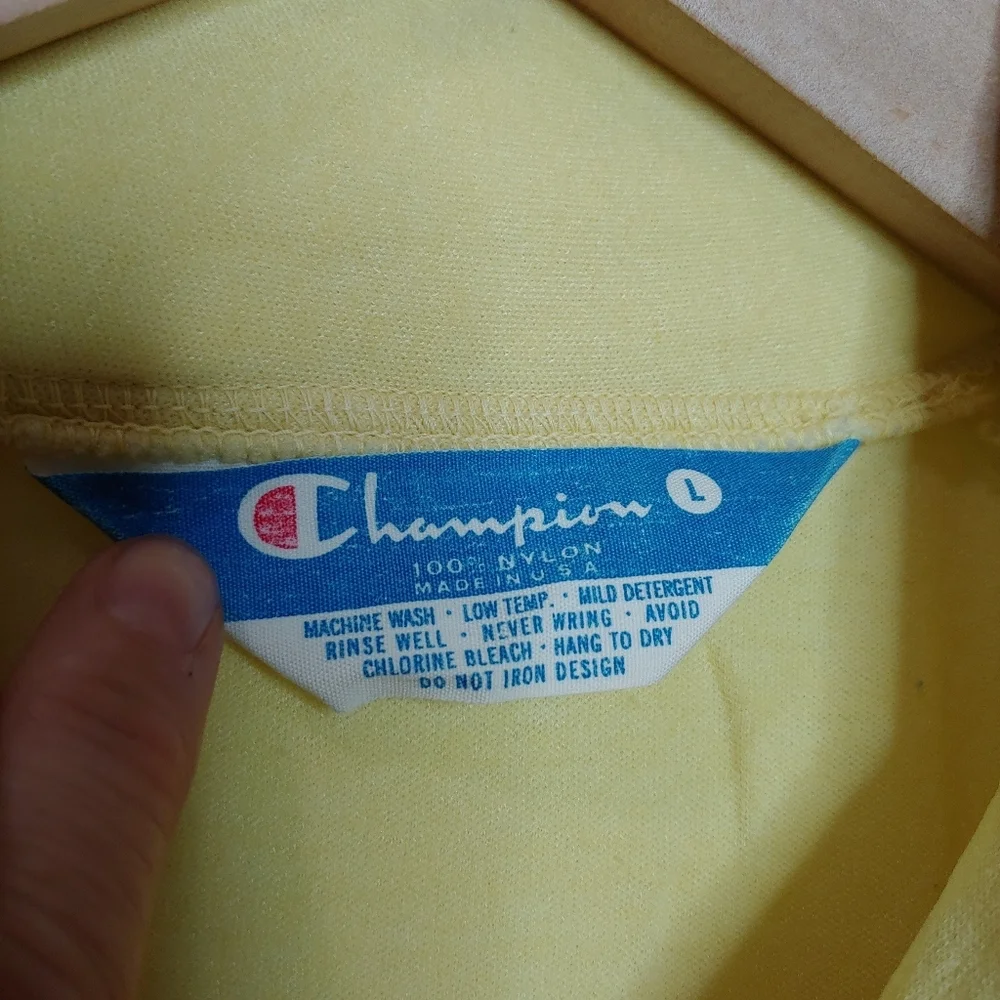 Vintage Champion University of Oregon Ducks Football Polo Shirt Yellow 60s 70s L - Picture 11 of 11
